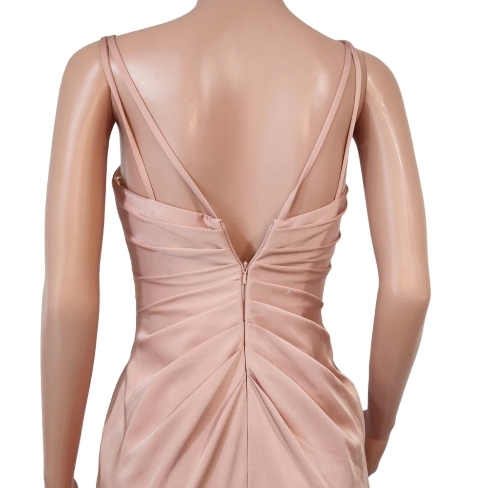 Amelia Couture 366 Beautiful Elegant Long Sleeveless Rose Gold dress Sz 6 - Picture 8 of 13